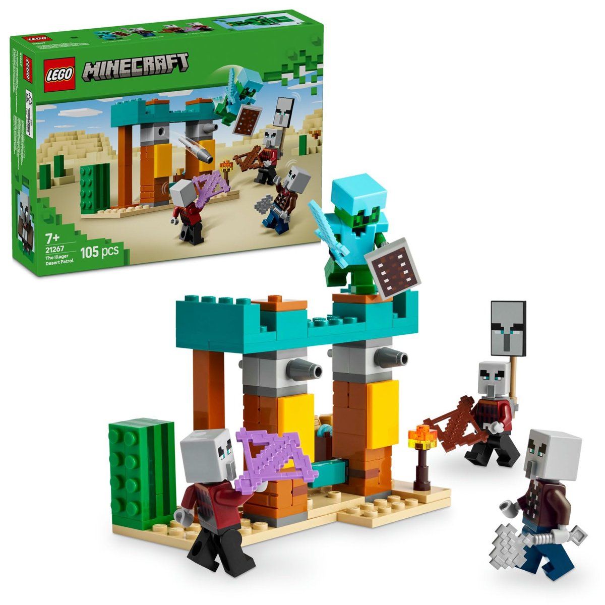 LEGO Minecraft Serseri Köylü Çöl Devriyesi 21267 – 7 Yaş ve Üzeri Kız ve Erkek Çocuklar için Pillage