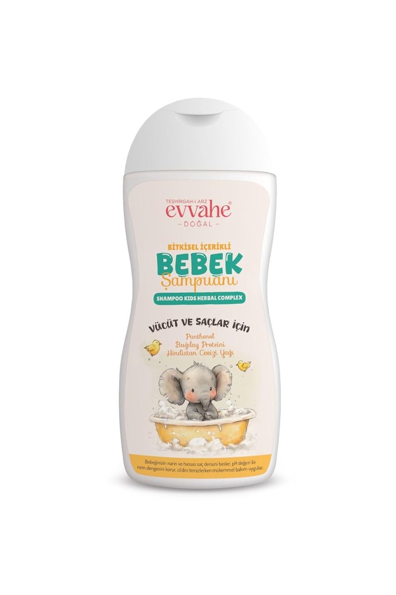 Evvahe Doğal BİTKİSEL, İÇERİKLİ, BEBEK, ŞAMPUANI, (190, ml)
