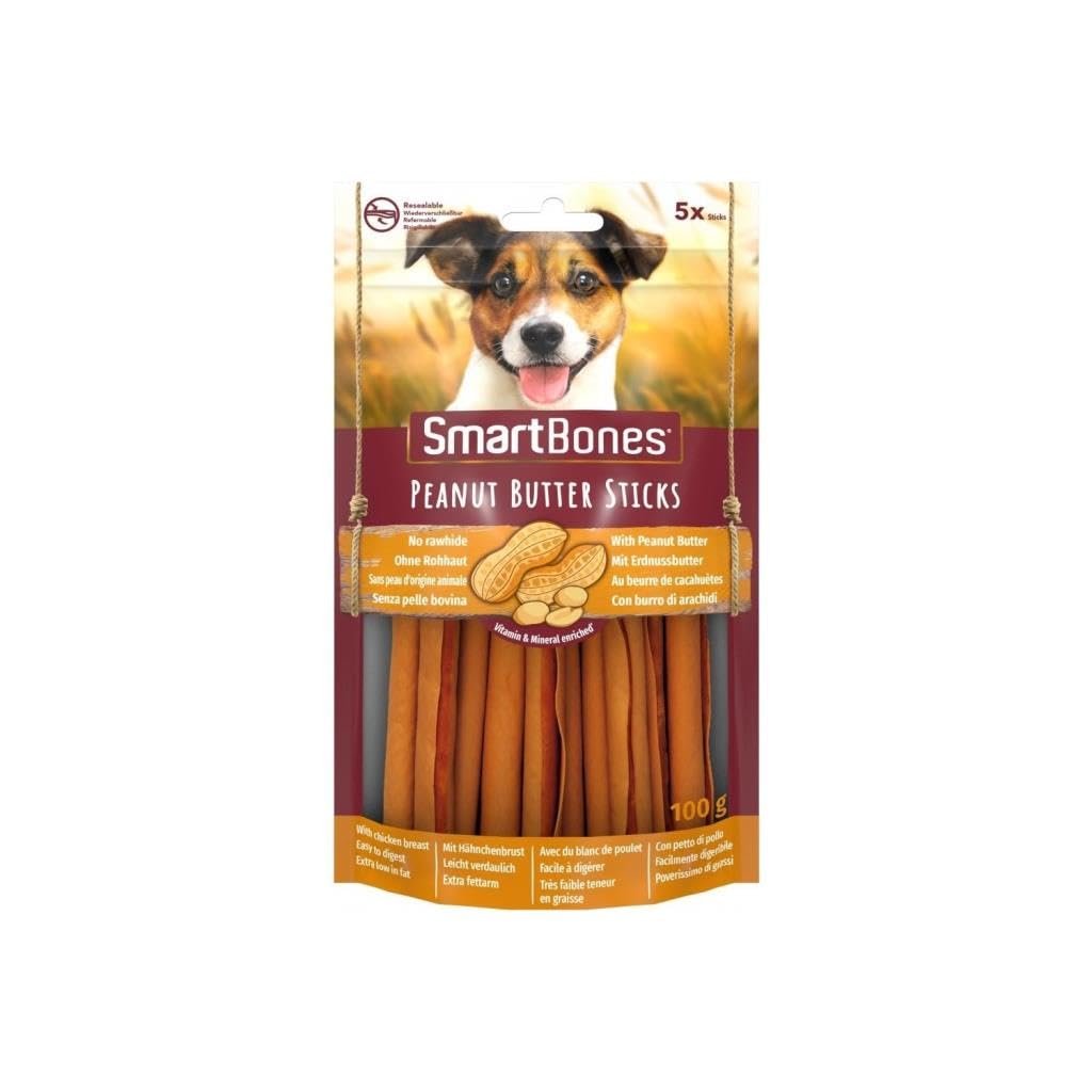 Smartbones Peanutbutter Yer Fıstıklı Çiğneme Çubukları 5'li, 100 Gr Köpek Ödülü
