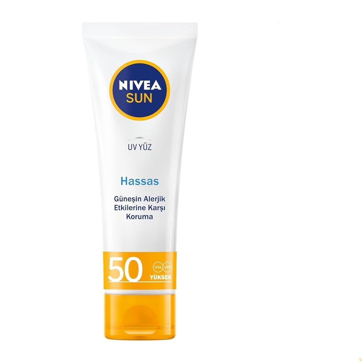 NIVEA Sun SPF 50 Hassas Yatıştıran Nemlendirici Güneş Yüz Kremi 50 ml, Çok Yüksek Güneş Koruyucu,Gün