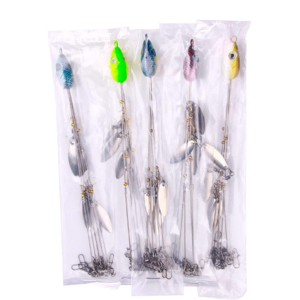 Valkyrie 5'li Alabama Rig 5 Kollu Fırdöndülü Levrek Şemsiyesi 16.8g 22cm – Spinner Kaşıklı Sahte Yem Sistemi