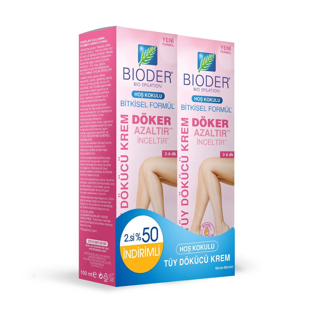 Bioder Tüy Dökücü Krem Bio-Epilation Kadınlar için 100 ml 2 Adet