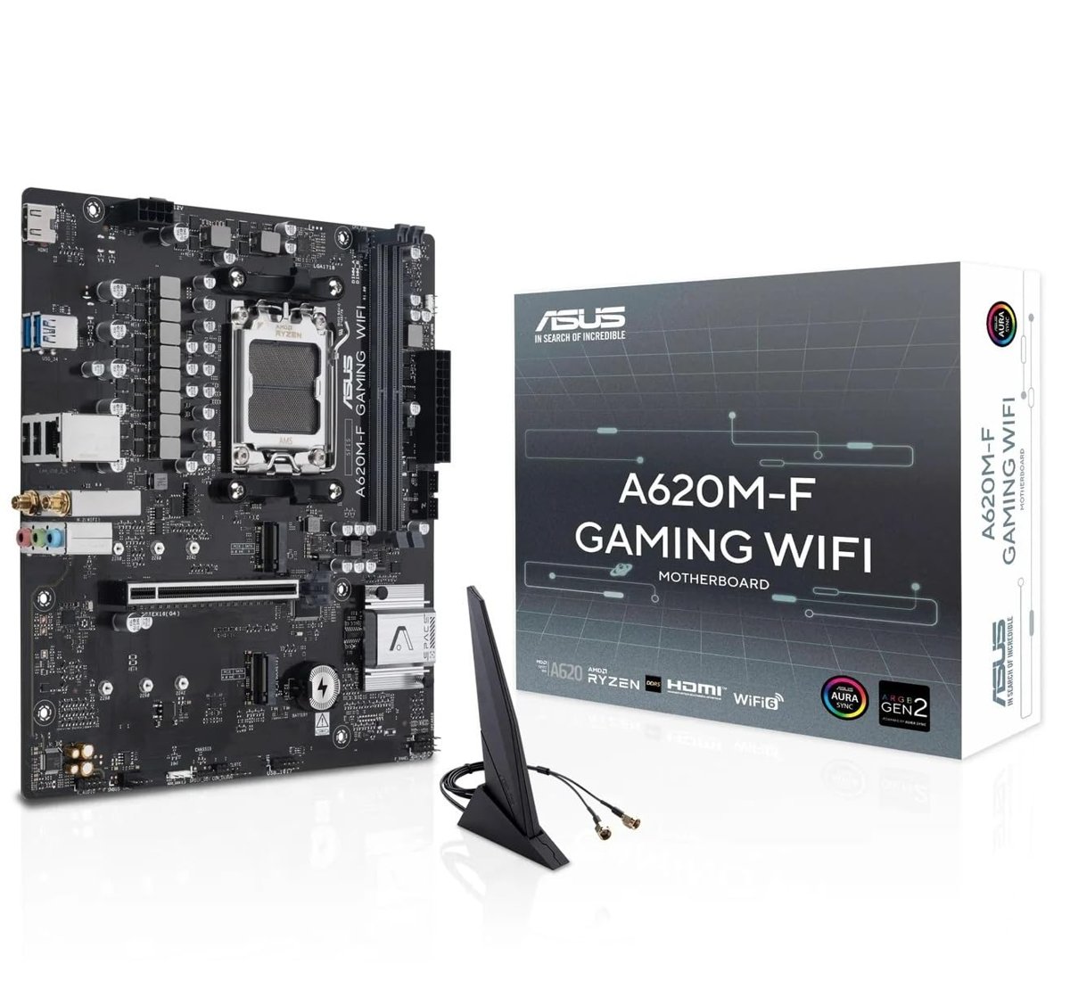 ASUS A620M-F GAMING WIFI anakart, AMD mATX, DDR5, 2x M.2 PCIe 4.0, HDMI, 2.5 GB Ethernet, USB 3.2 Gen 1 Tip-A, SafeSlot Core+, Q-DIMM, Q-LED Core, Q-Slots, ASUS 5X PROTECTION III, Armoury Crate