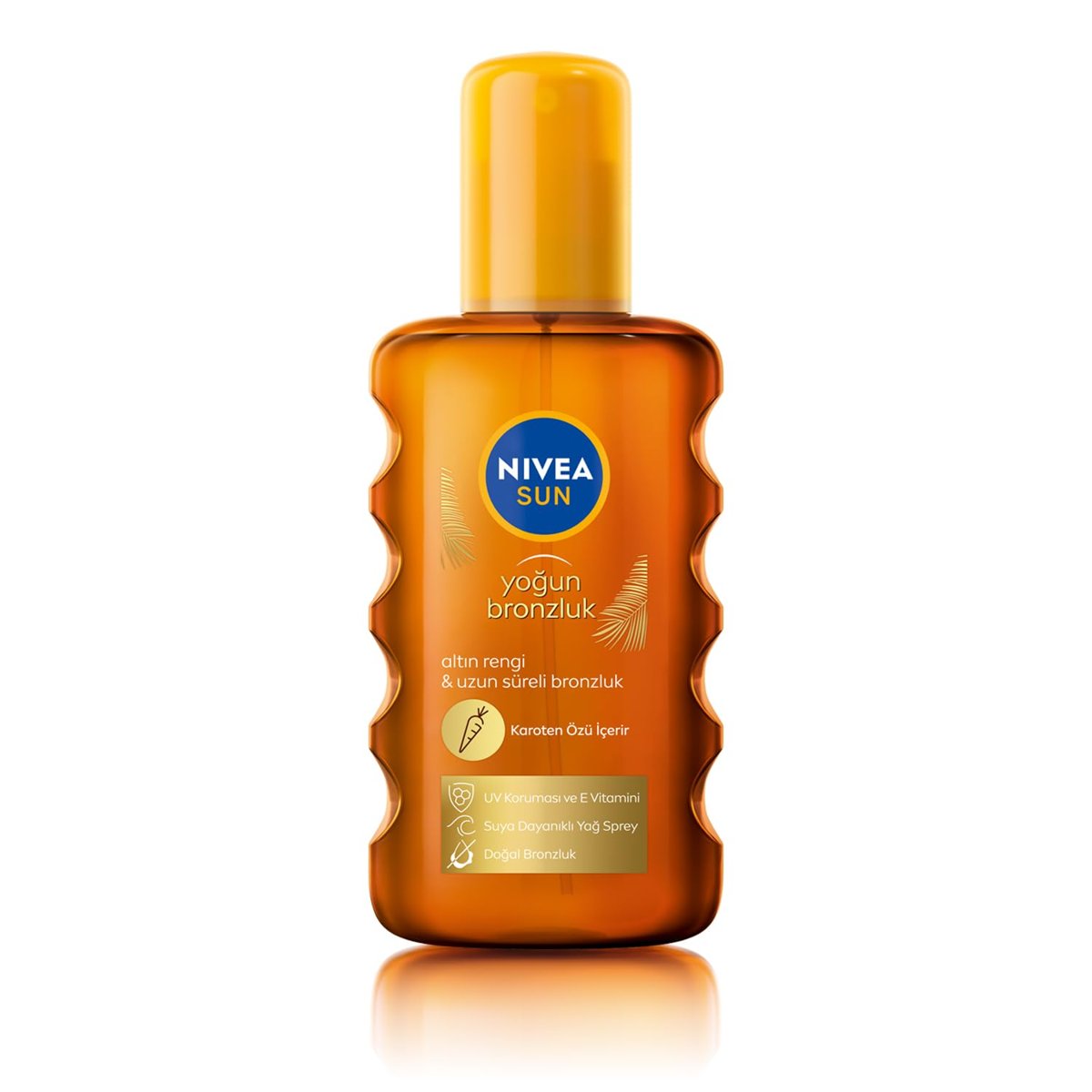 NIVEA SUN Karoten Özlü Yoğun Bronzlaştırıcı Güneş Yağ Sprey 200ml, E Vitamini,Doğal ve Altın Rengi Bronzluk