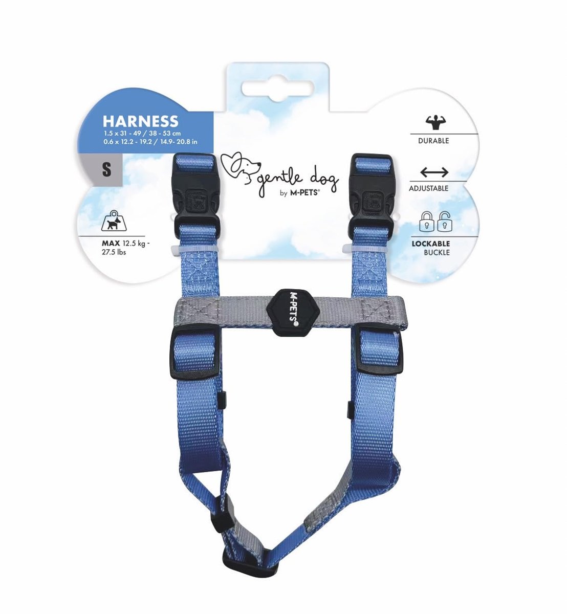 M-Pets Gentle Dog Göğüs Tasması Mavi S