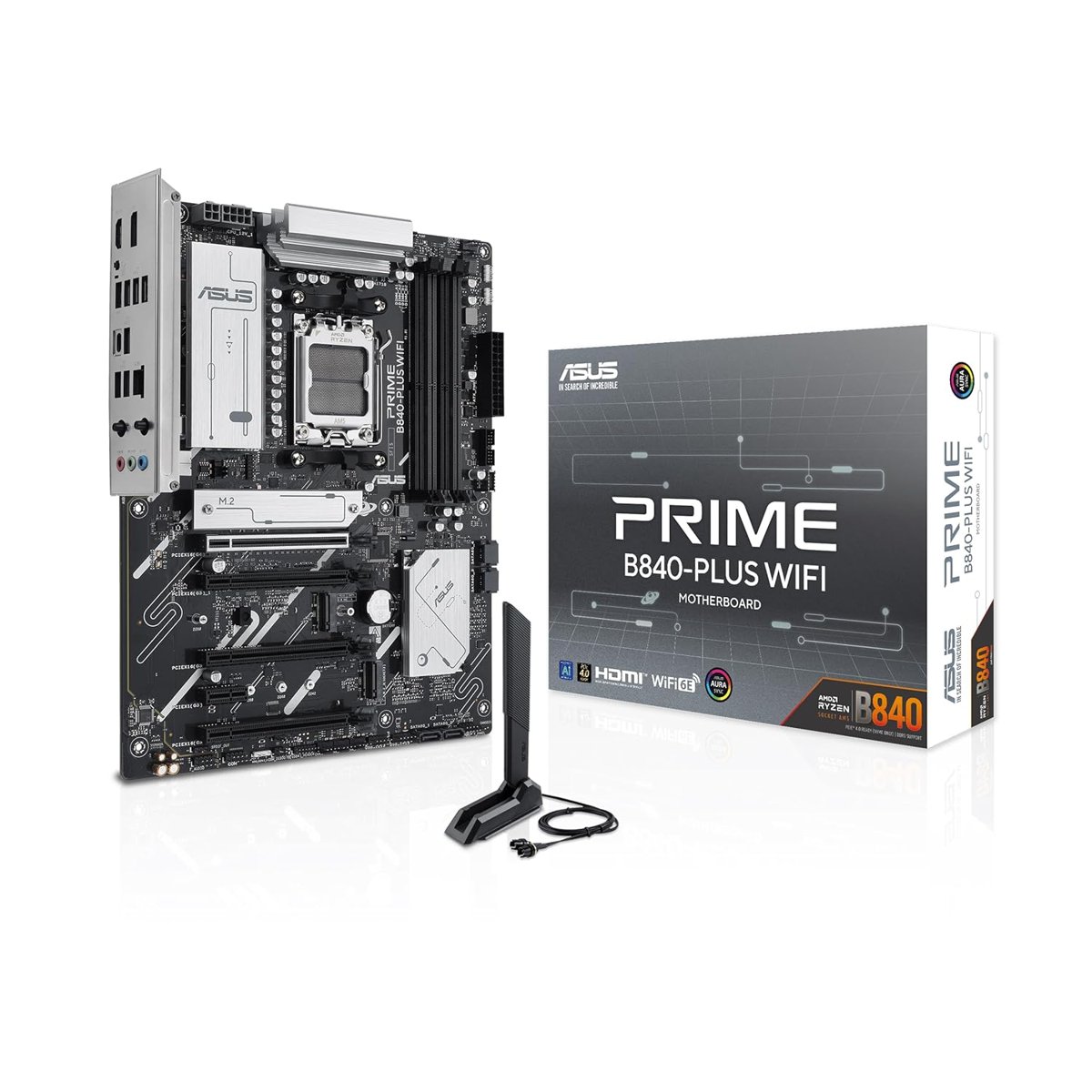 ASUS PRIME B840-PLUS WIFI AMD B840 AM5 DDR5 7600 DP HDMI 3x M2 USB3.2 AURA RGB 2.5Gbit LAN ATX ASUS 5X PROTECTION III, BIOS FlashBack Butonu