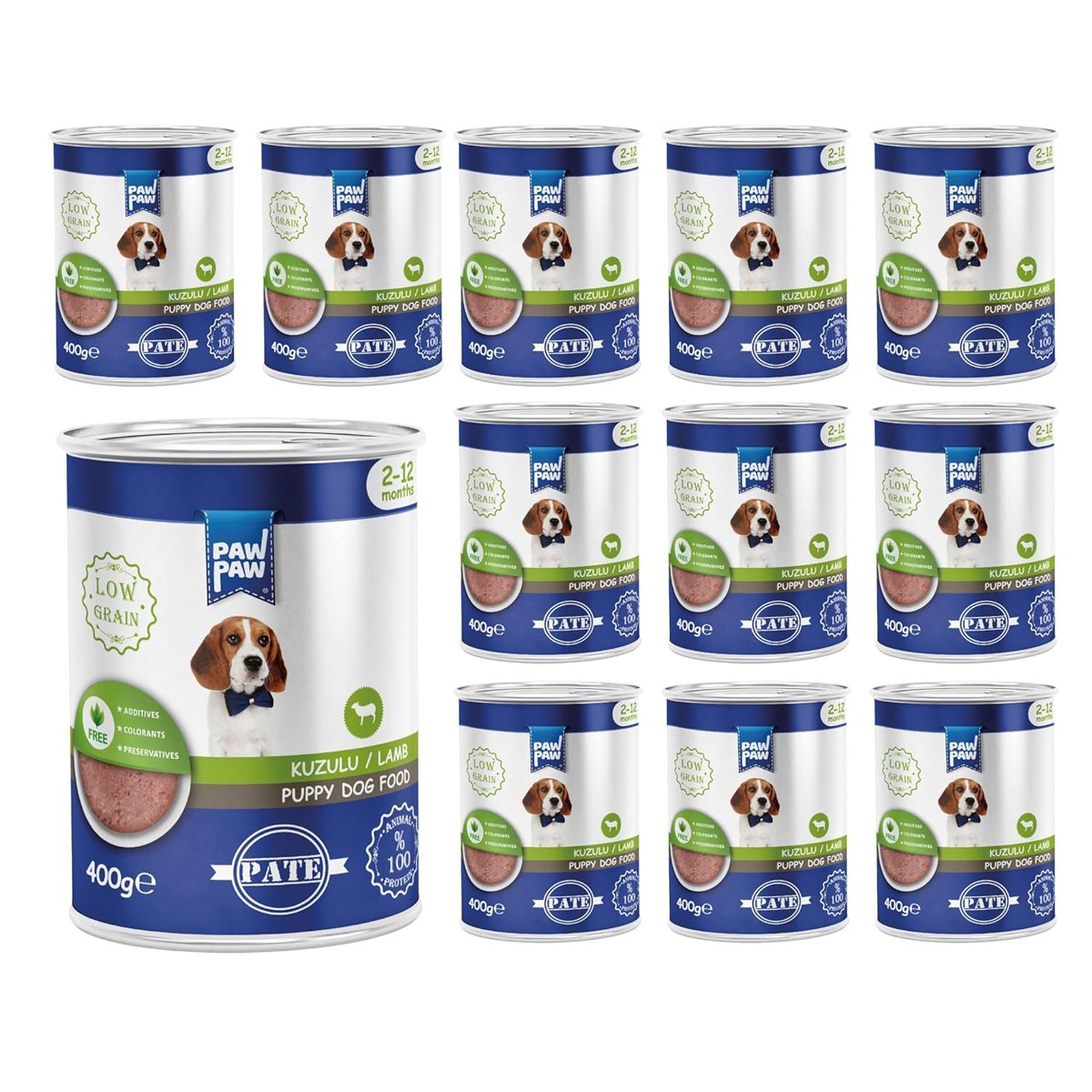 PawPaw Yavru Köpek Kuzulu Pate 400 gr x 12 Adet