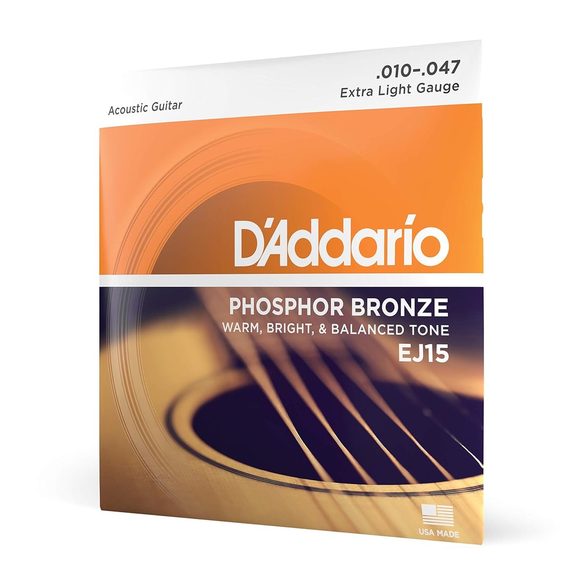 Daddario Ej15 Akustik Gitar Tel Seti, Phosphor-Bronze, Extra Light, 10-47