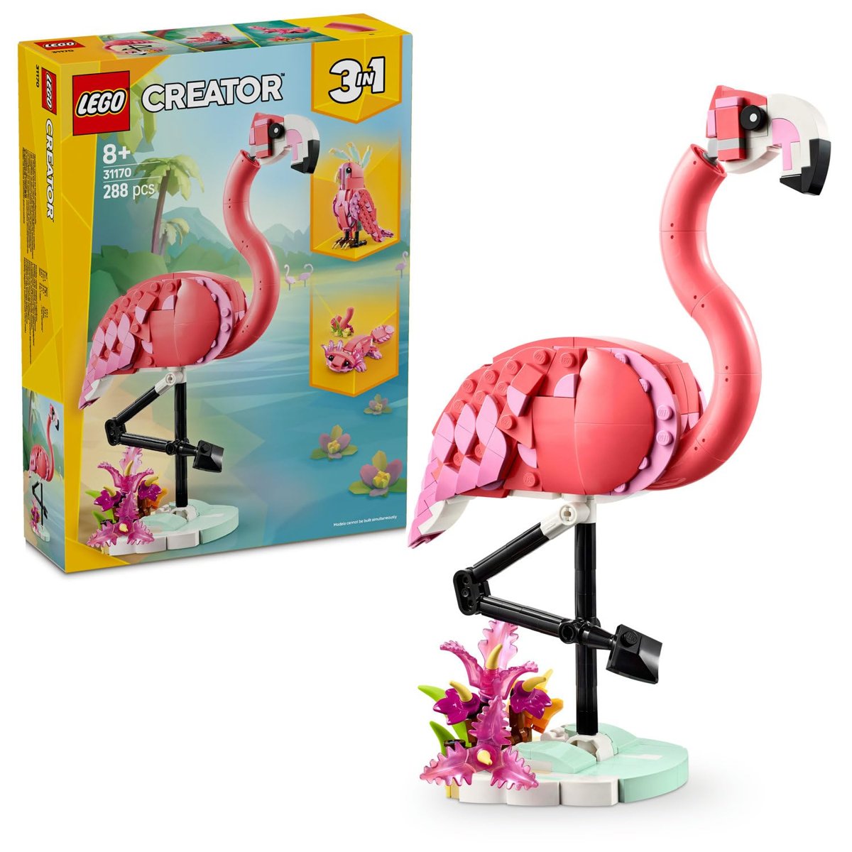 LEGO Creator 3'ü 1 Arada Vahşi Hayvanlar: Pembe Flamingo 31170