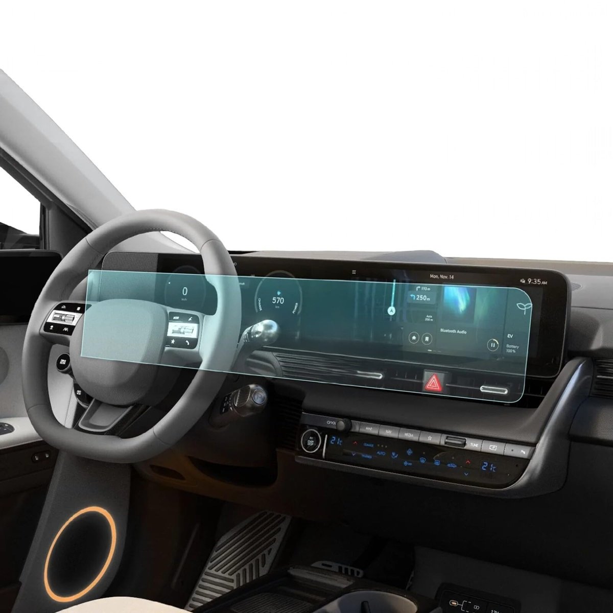 Hyundai Ioniq 5 2021-2025 Uyumlu 12.3 İnç Dijital Gösterge Ve Navigasyon 9H Nano Ekran Koruyucu