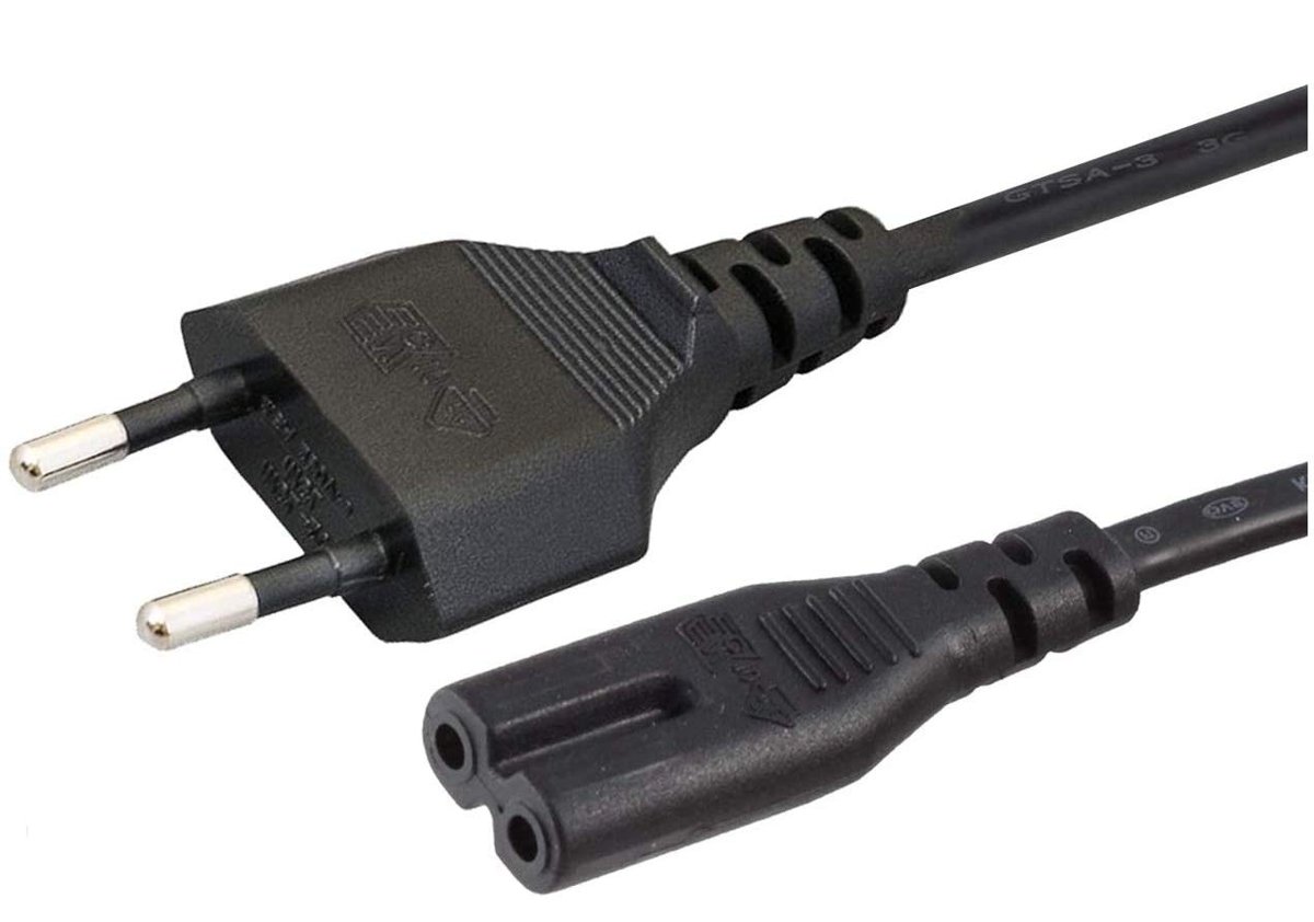 Avrupa AB 2- Yuvalı Yazıcı Güç Kablosu Kablosu, Polarize Olmayan (IEC-320-C7 - CEE 7/16) Avrupa Seyahati için TV, Yazıcı, Şarj Cihazları, PS4 Oyun Konsolu ve Daha Fazlası ile çalışır