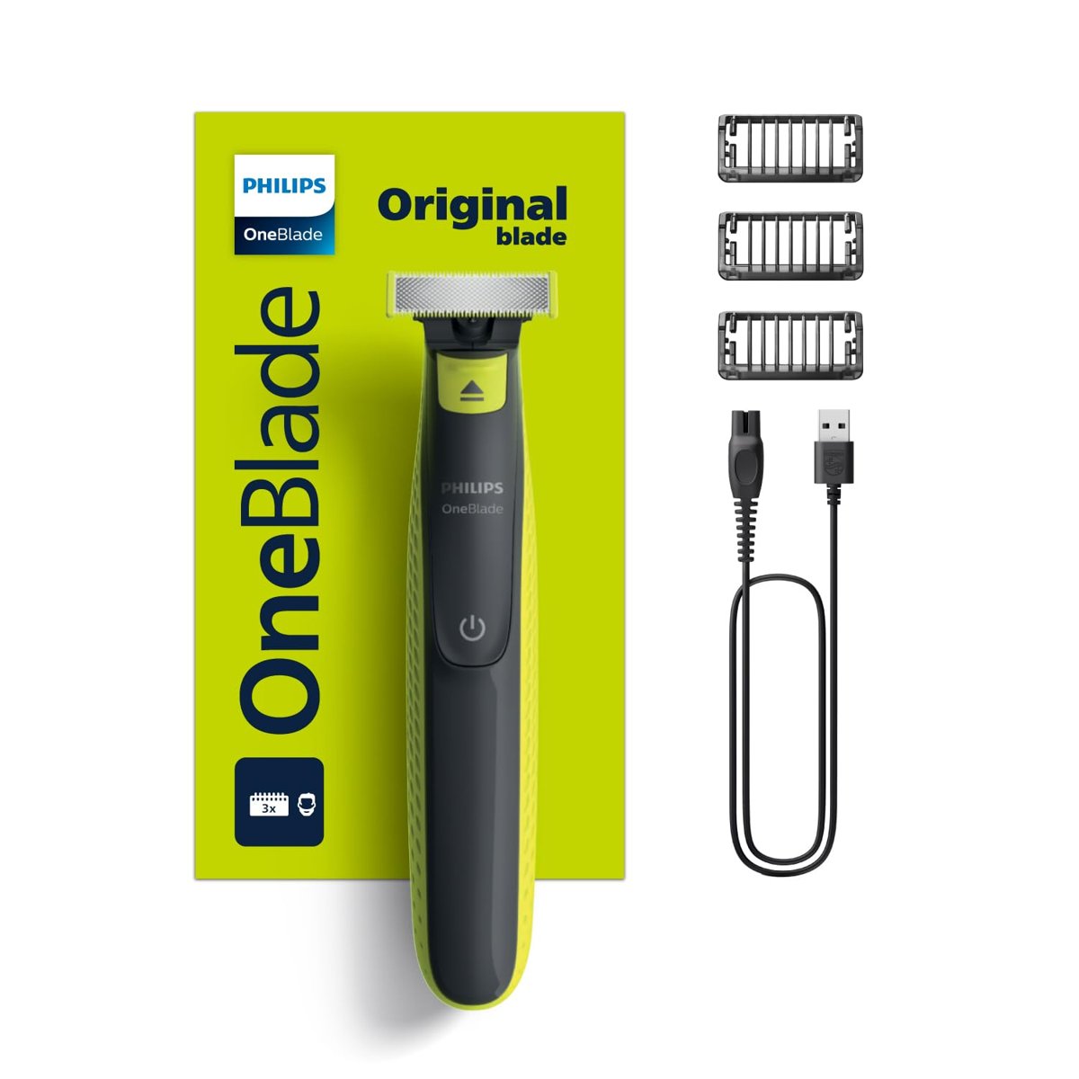 Philips OneBlade Yüz için Hibrit Tıraş Makinesi, Sakal Şekillendirici, Islak/Kuru Kullanım, 3 Kirli