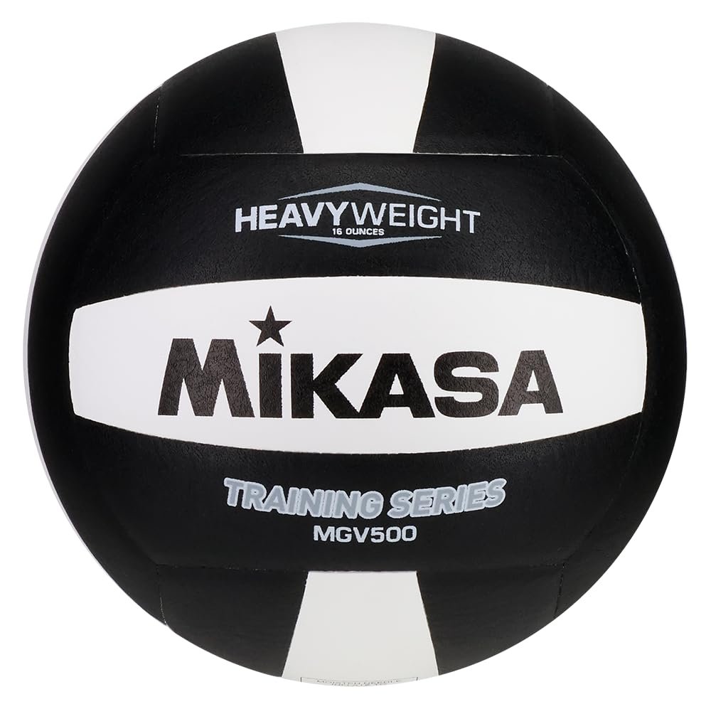 Mikasa MGV500 Heavy Weight Training Indoor Volleyball, Black/White