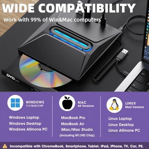Valkyrie USB 3.0 Harici External CD DVD Okuyucu Yazıcı LED USB Hub TF SD Kart Okuyucu Çoğaltıcı