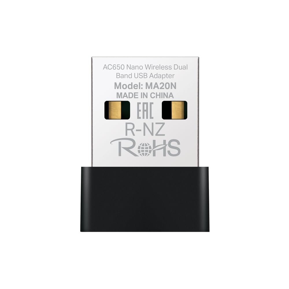 Mercusys MA20N, AC650 Mbps Kablosuz Dual-Band Nano USB Adaptör