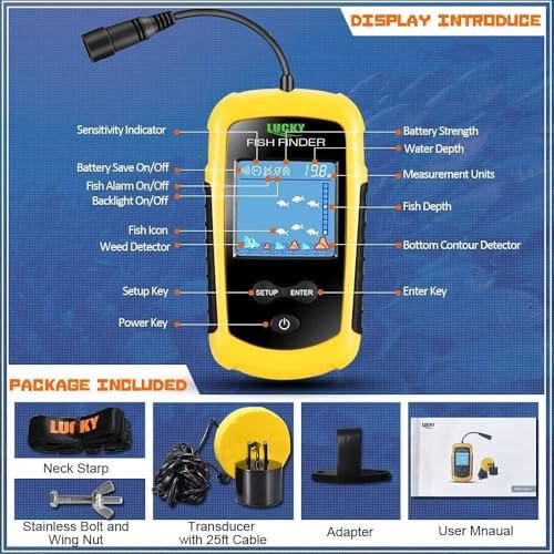 Valkyrie LCD Renkli Ekran Taşınabilir Kablolu Balık Bulucu 100 M nlik Aralığı Sonar Yankı Iskandil Balık Bulucu