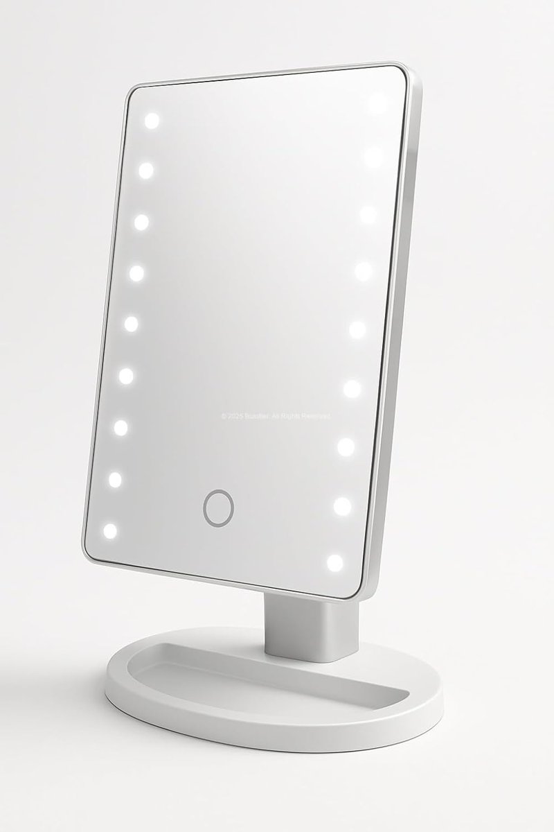 Busstier Led Işıklı Makyaj Aynası Dokunmatik 3 Işık Modlu Ayarlanabilir Oynar Başlıklı Masa Üstü Ayna Beyaz Işık Gün Işığı Sıcak Işık