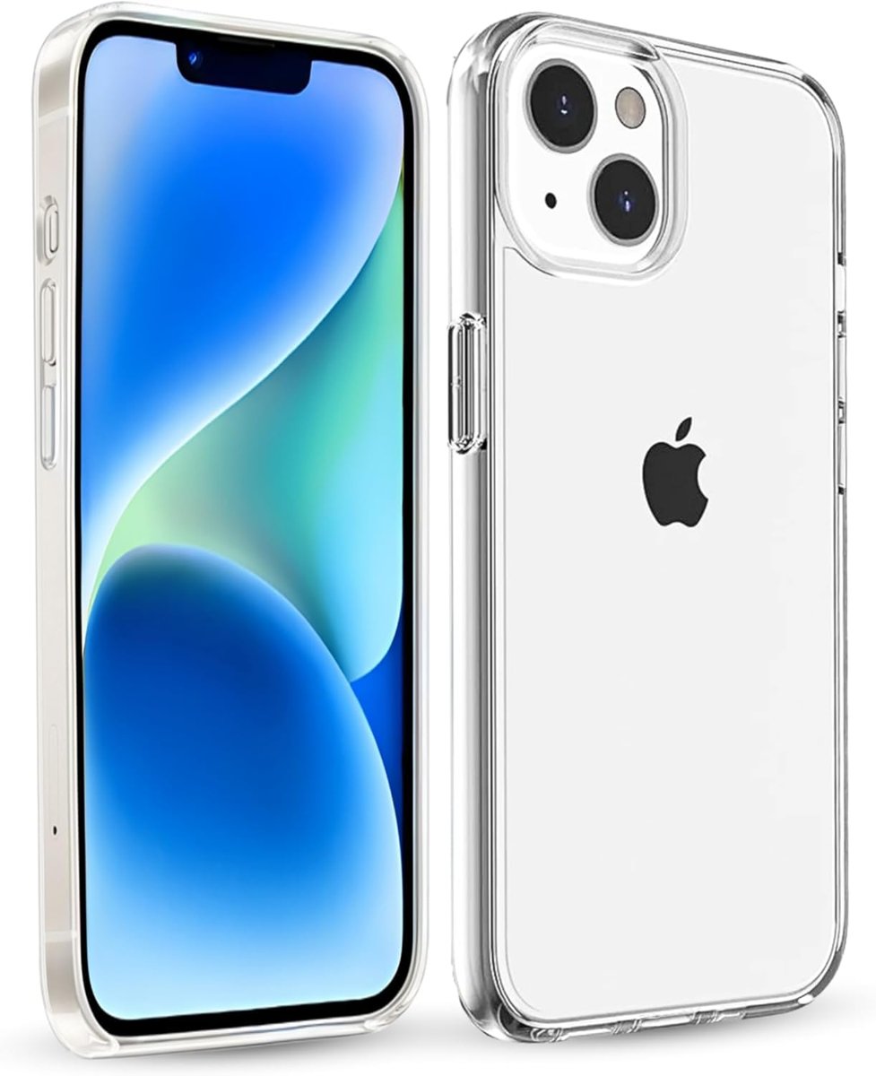Ehr. iPhone 15 Plus Uyumlu Kamera Çıkıntılı Sert Sararmaz Kristal Mika Şeffaf Kılıf (Şeffaf, iPhone 15 Plus)
