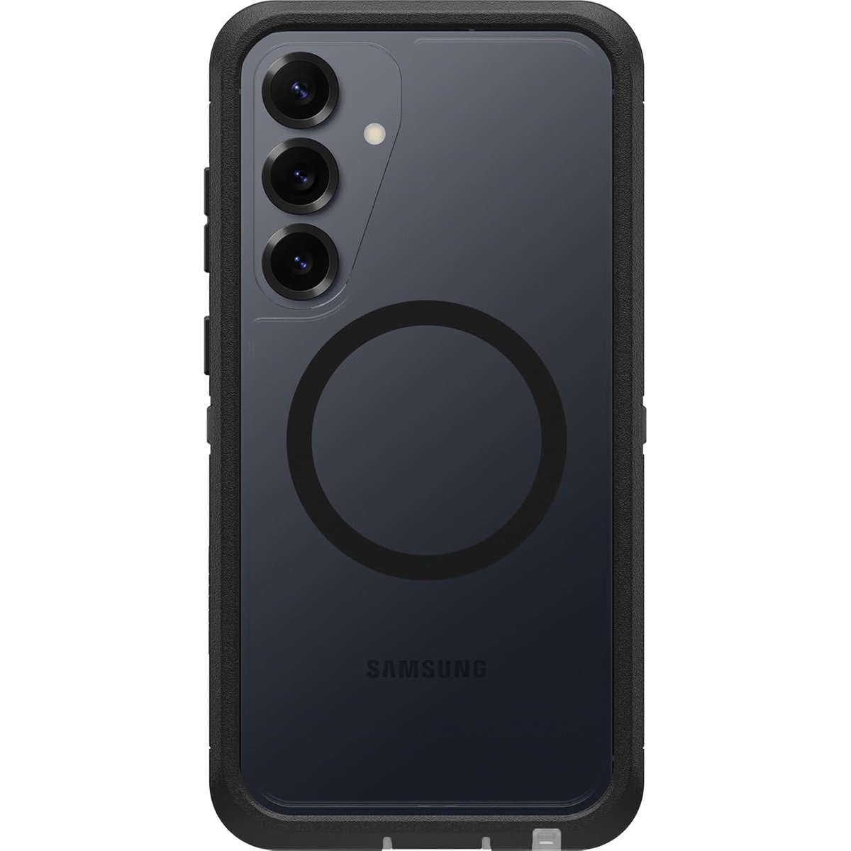 OtterBox Samsung Galaxy S25+ Defender Serisi XT Şeffaf Mıknatıslı Kılıf - Koyu Taraf (Siyah)