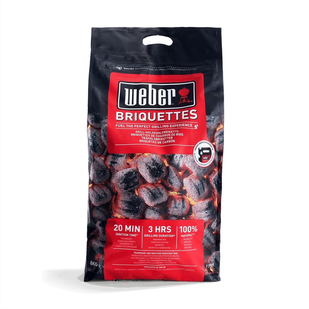 Weber 17591 - Barbekü için Kömür Briketleri, 8 kg