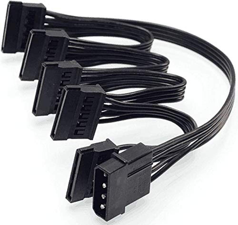 Alfais 4355 Molex ide 4 Pin To 5 Port Sata Power Hdd Güç Çoklayıcı Kablosu