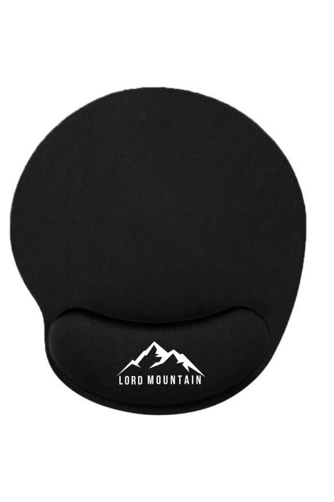 Lord Mountain Ergonomik Mouse Pad Bilek Destekli – Yumuşak Dolgulu Kaymaz Siyah Mousepad
