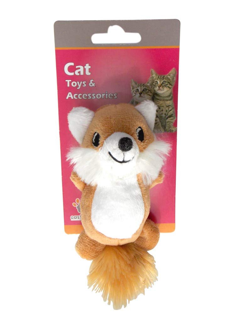 Beeztees Eastland 551194 Peluş Hışırtı Kedi Oyuncağı, Tilki Şekilli, 95x5 Cm