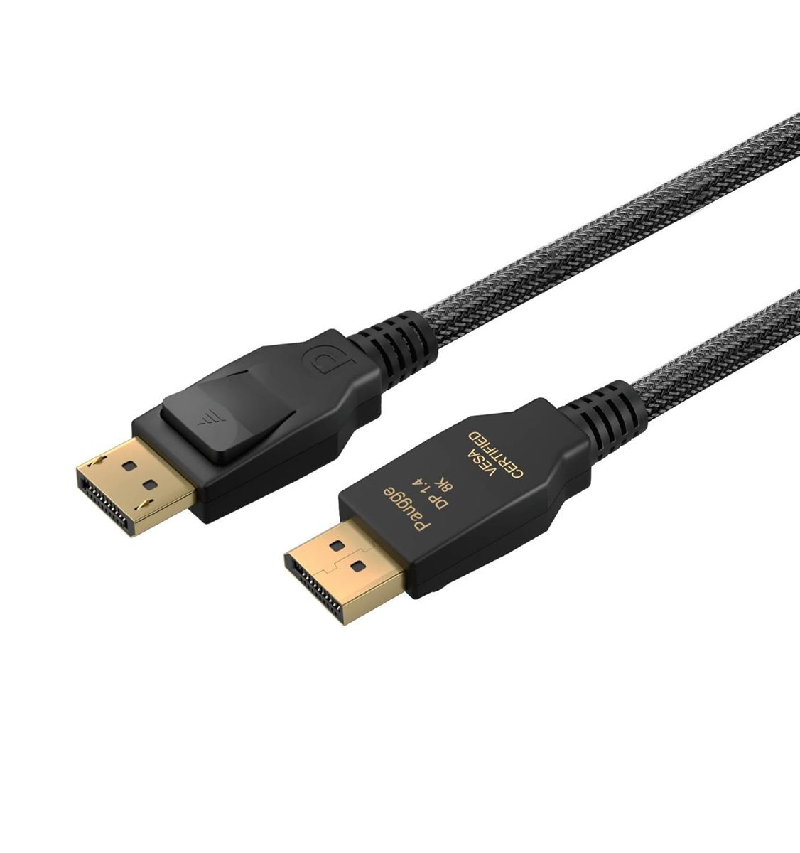 Paugge V1.4 Vesa DisplayPort Sertifikalı 32.40 Gbps Bandwith HBR3 8K 60Hz, 4K 120Hz, 4K 60Hz, 2K 165Hz, 1080p 240Hz Destekli HDR, FreeSync, G-Sync Displayport Kablo