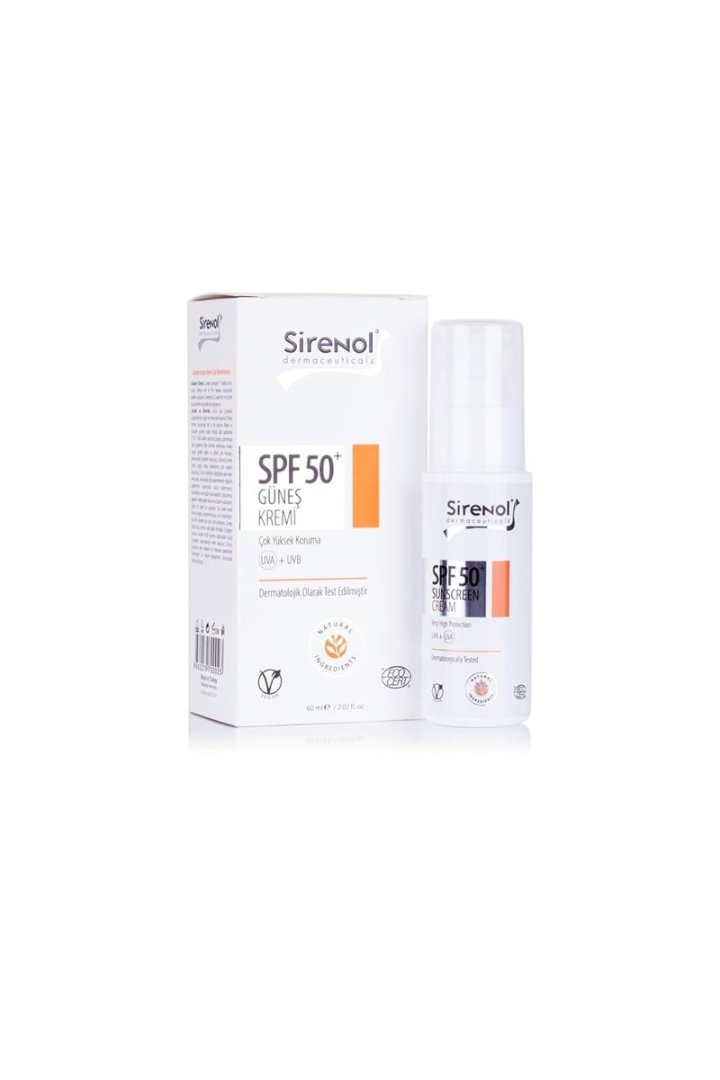 Sirenol Natural Cadı Fındığı SPF50 Güneş Kremi (Mineral Filtre) 60 ml