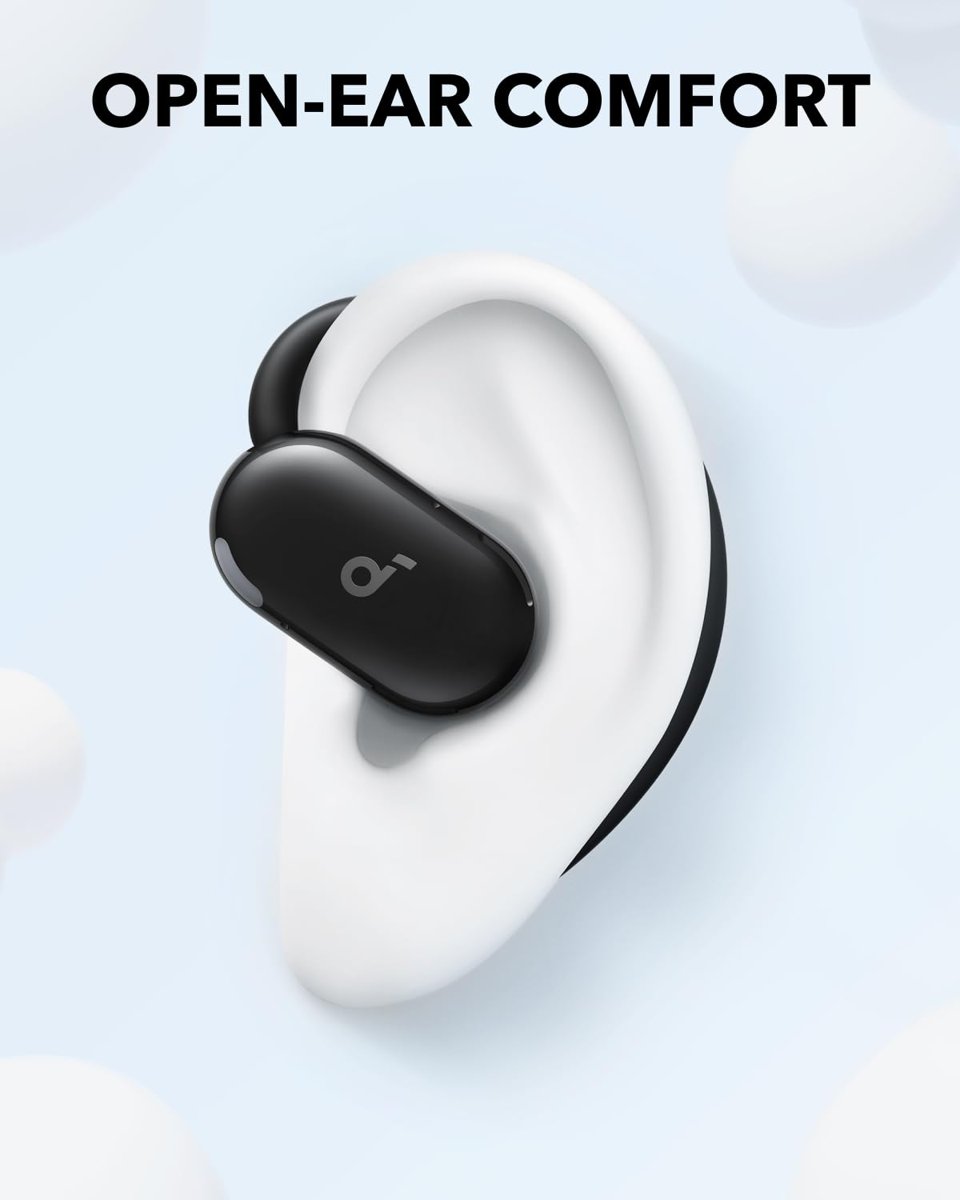 Soundcore V20i Bluetooth Kulaklık, Açık Kulak Teknolojisi, Ayarlanabilir Kulak Kancaları, Güçlü Bas, IP55 Su Geçirmez, LED gösterge, 36 Saat Çalma Süresi, Çoklu Bağlantı, Siyah - A3876