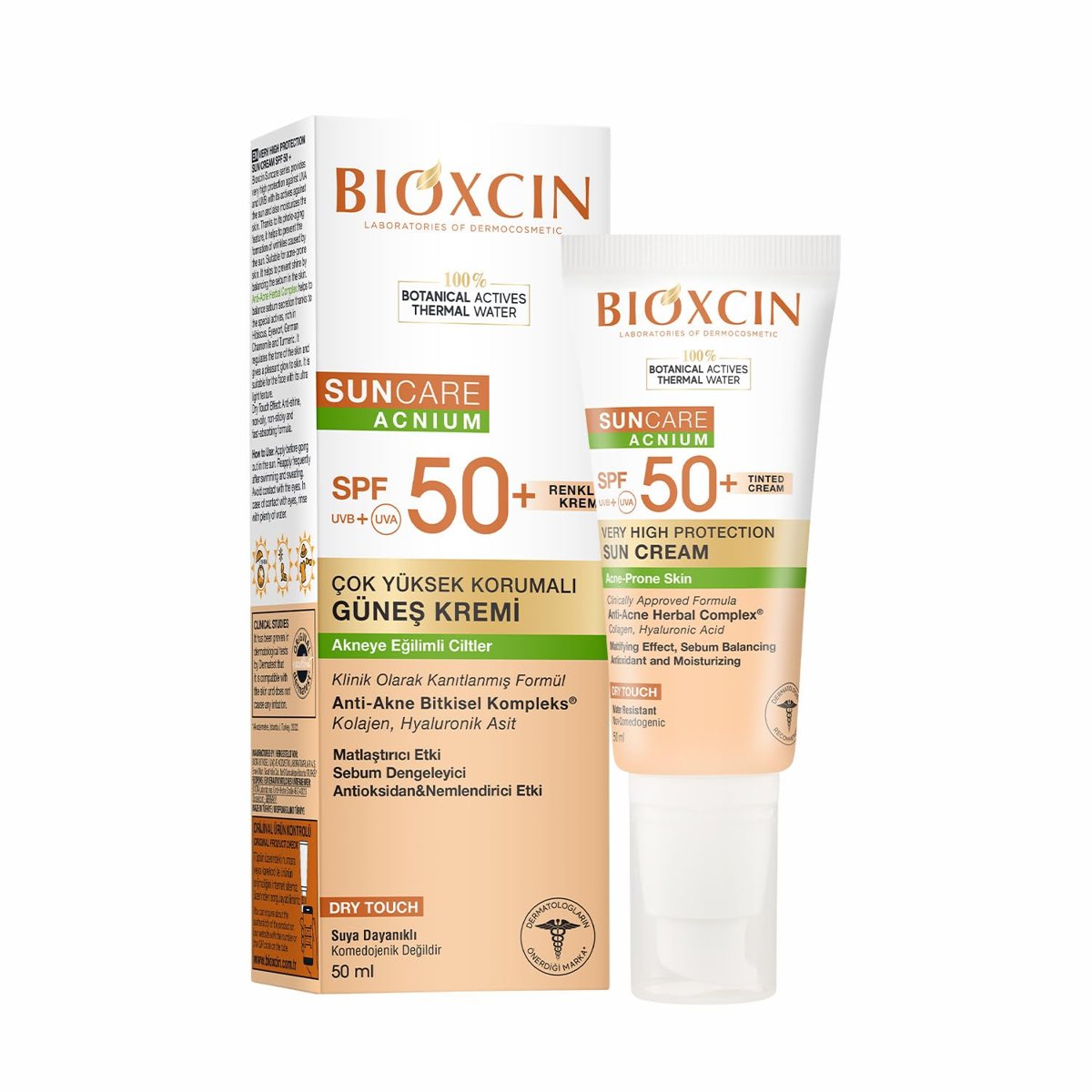 Bioxcin Sun Care Akneye Eğilimli Ciltler Için Renkli Güneş Kremi 50 Spf - Akne, Dry Touch, Mat Tinted