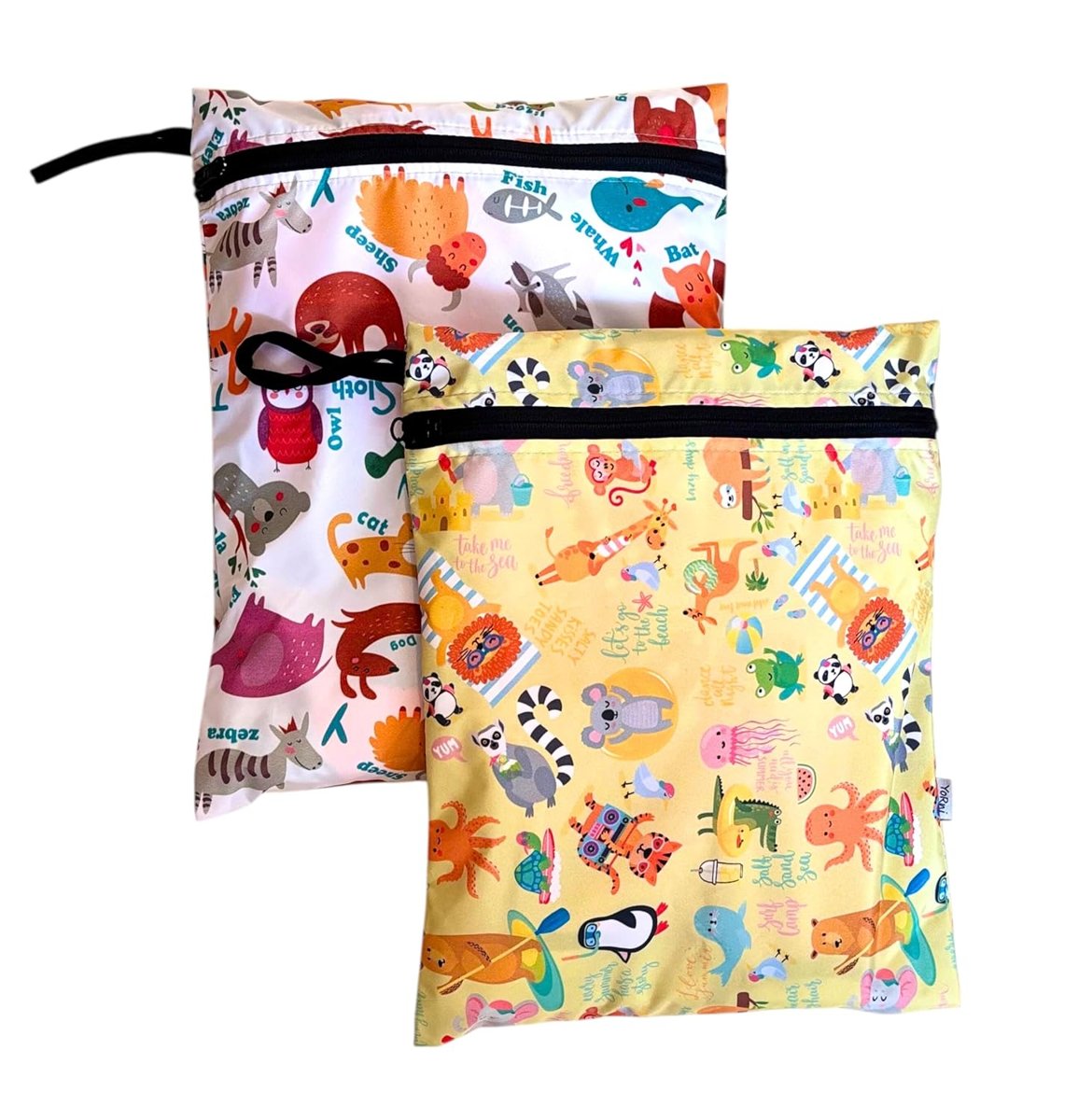 Yorni 2 Adet, 37 x 30 Cm, Summer ve Zoo Desen, Sıvı Geçirmeyen Çok Amaçlı Çanta, Ekonomik Set, Yıkan