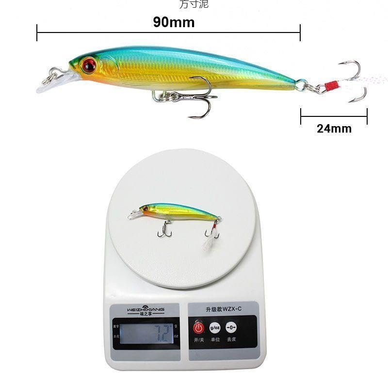 Valkyrie 10 Adet 9cm 7.2gr Tüylü Minnow Rapala Suni Spin Olta Balık Yemi