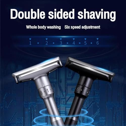 Valkyrie Metal Ayarlanabilir Manuel Geleneksel Tıraş Aleti Makinası 5 Jilet 6 Kademe Siyah