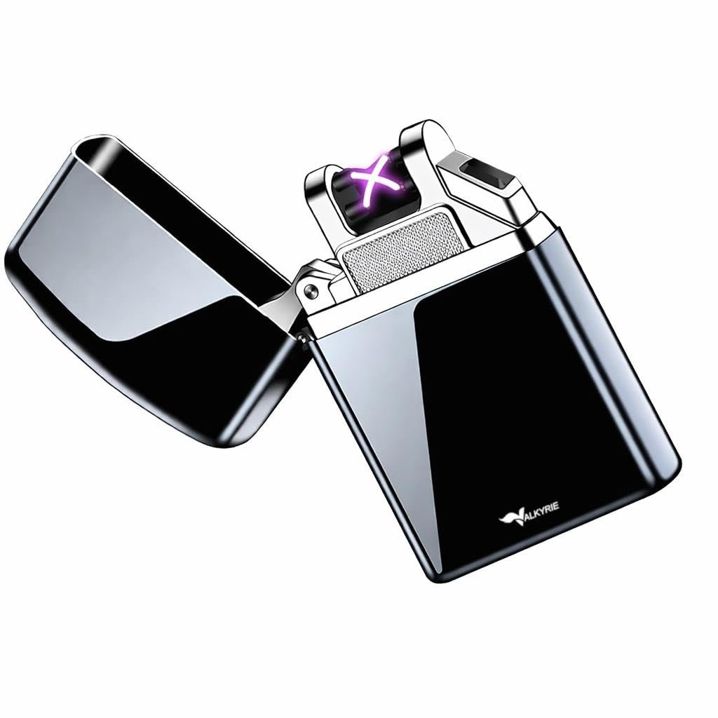 Valkyrie Çift Ark Plazma Şarjlı Çakmak – Rüzgâr Geçirmez, Dokunmatik, USB Şarjlı Mini