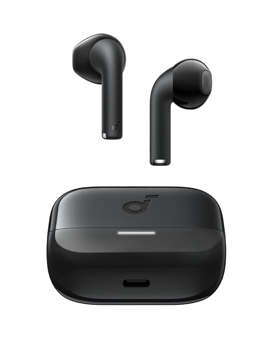 Soundcore by Anker, K20i Kulak İçi Kulaklık, 36 Saat Çalma Süresi, Hızlı Şarj, Konforlu Uyum, ENC 2-Mikrofon ile Net Çağrılar, Özelleştirilebilir EQ, IPX5, Bluetooth 5.3, Uygulama Kontrol, Siyah