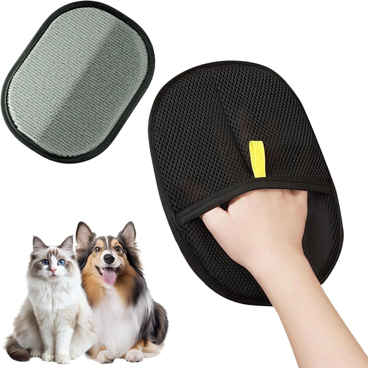 MADPET Kürk Mıknatıslı Tüy Temizleme Eldiveni – Kedi ve Köpekler için Parmaksız Evcil Hayvan Tüyü Çı