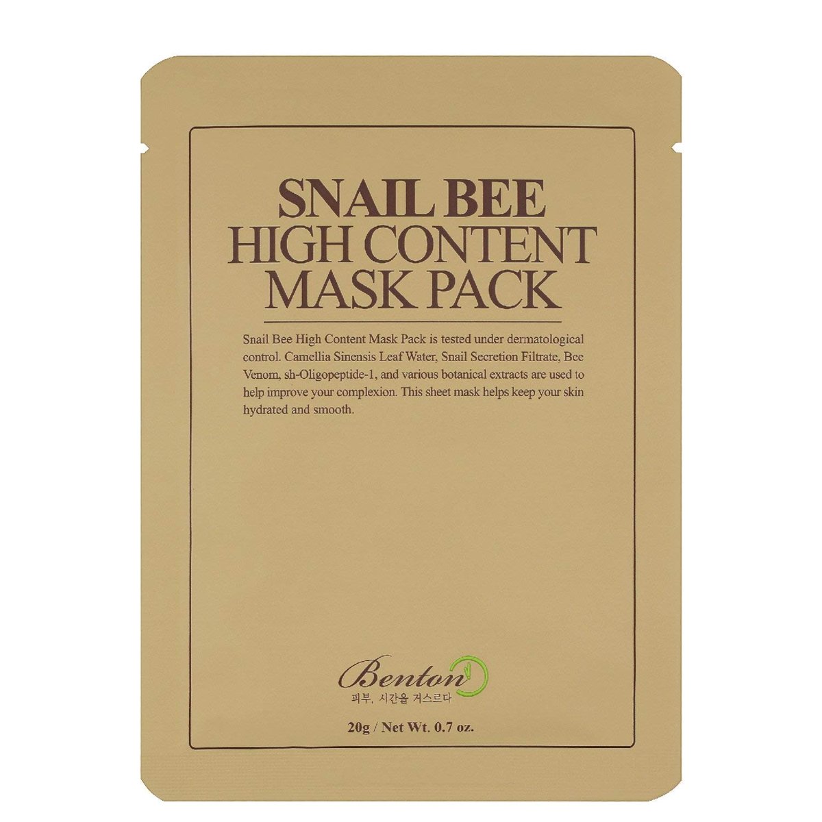 Benton Snail Bee High Content Mask - Salyangoz Özlü Maske 1 Paket (1 x 20 g)