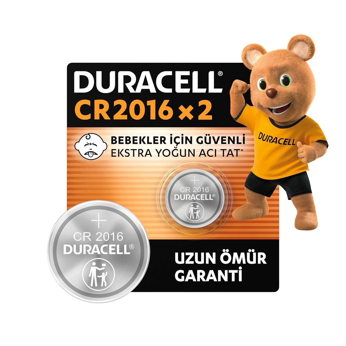 DURACELL CR 2016 Lityum Düğme Pil (2’li Paket) – 3V (CR2016)