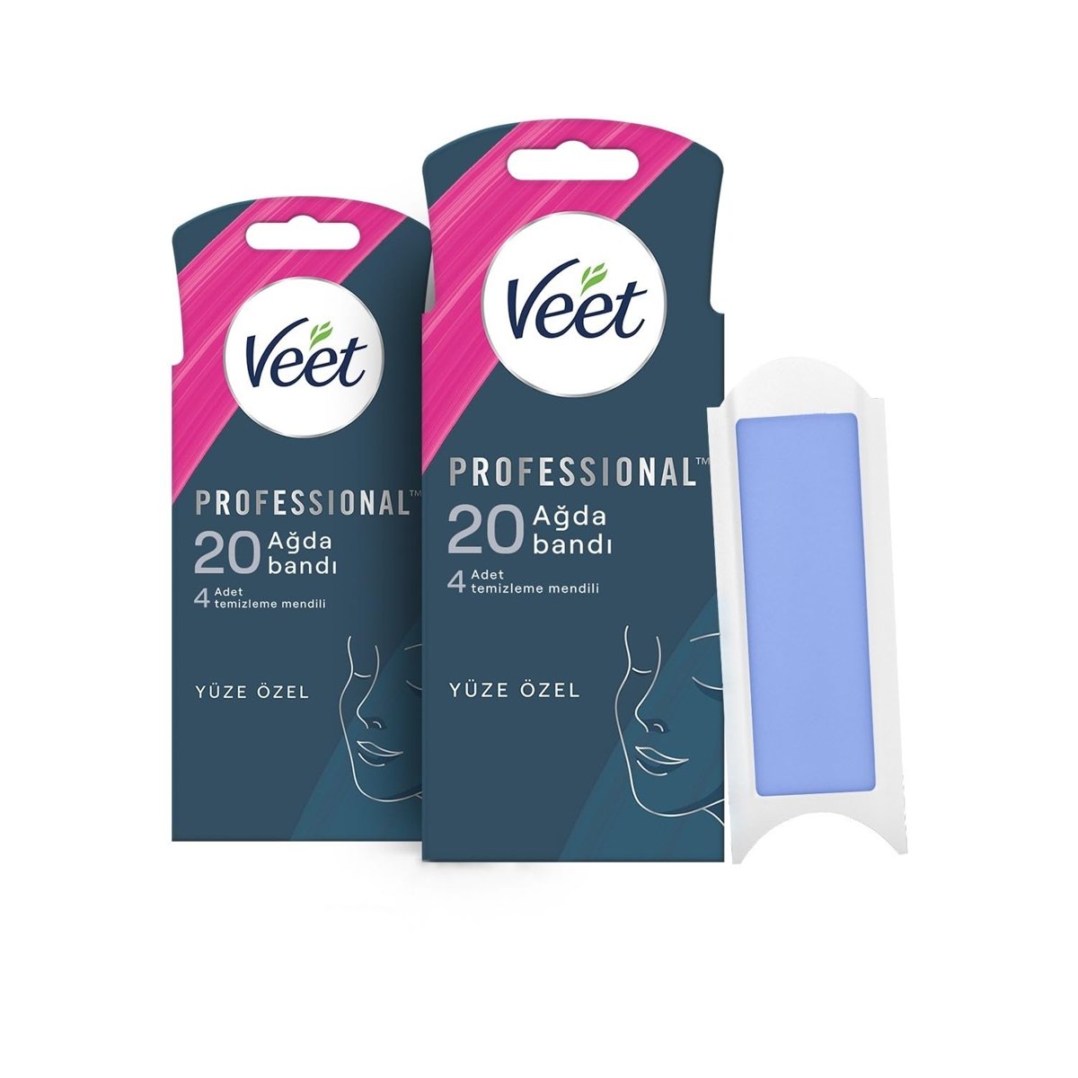 Veet Professional Hassas Ciltler için Yüz Ağda Bandı, 40'lı (20 x 2)