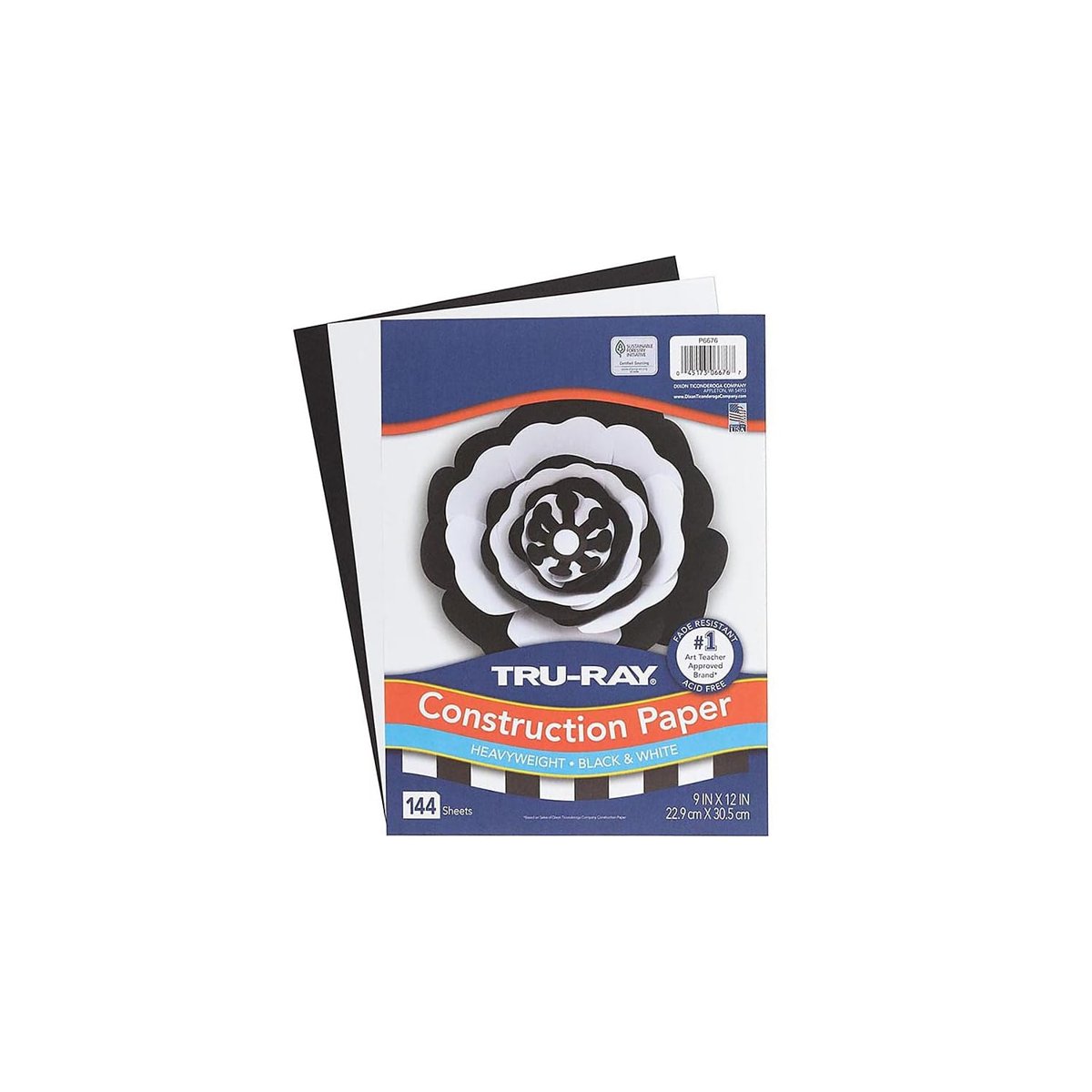 Tru-Ray Premium İnşaat Kağıdı, Siyah ve Beyaz, 22,8 cm x 30,4 cm, 144 Yaprak