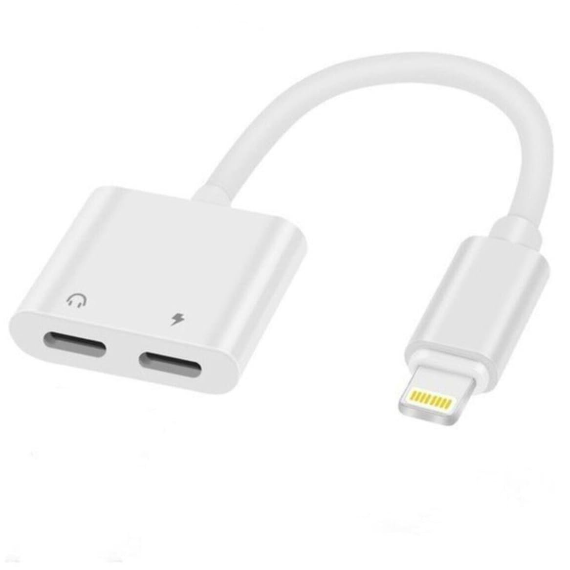 Coverzone Lightning to Lightning Şarj ve Kulaklık Adaptörü Çift Girişli – Aynı Anda Şarj ve Müzik Di