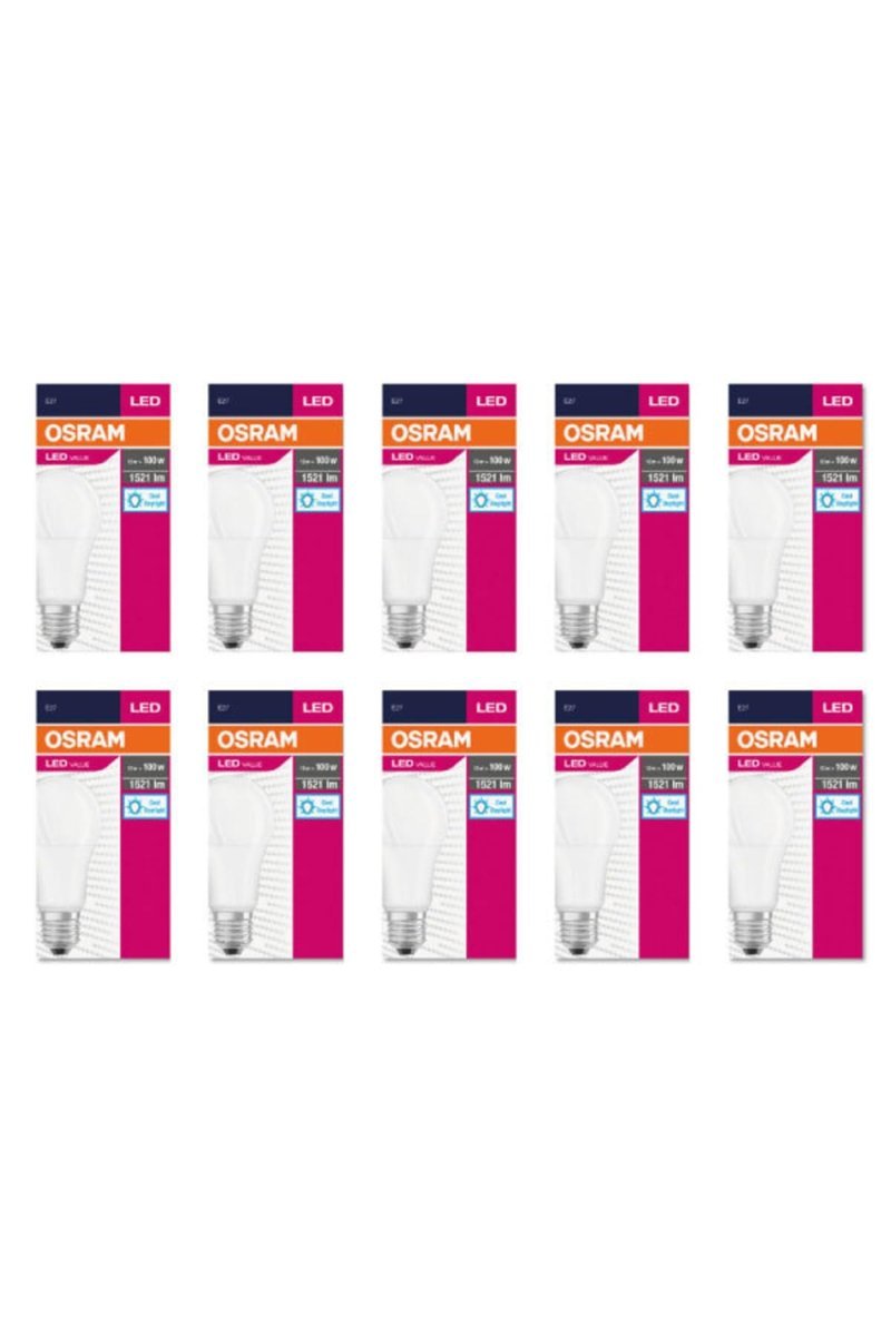Osram Led Value 13W Beyaz Işık E27 1521lm Ampul, 10'lu Paket