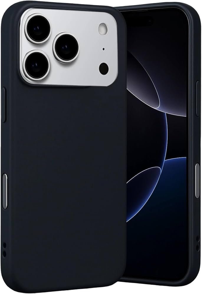 GGM GİYİM  AKSESUAR iPhone 17 Pro Max ile Uyumlu İçi Kadife Dışı Mat Yapıya Sahip Koruma Sağlayan Lansman Silikon Kılıf (Siyah)