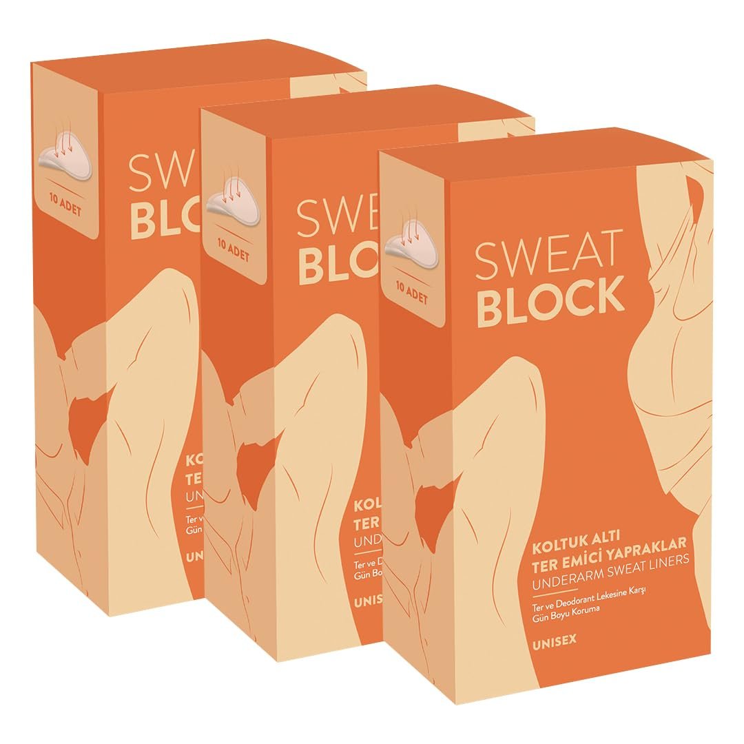Sweat Block Koltuk Altı Ter Emici Yapraklar Koltuk Altı Pedi 3'lü Set