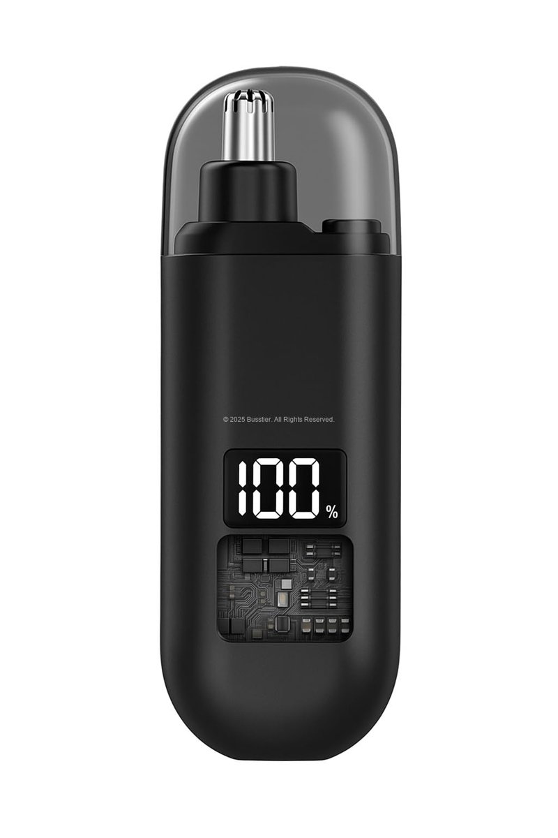 Busstier Burun Kılı Makinesi, Mini Taşınabilir Ağrısız Tüy Alma, Hassas Kaş Düzeltici, Çift Taraflı Bıçaklı Sessiz Kesim, LED Güç Göstergeli, USB Şarjlı, Temizlik Fırçası ve Şarj Kablosu Dahil, Seyaha