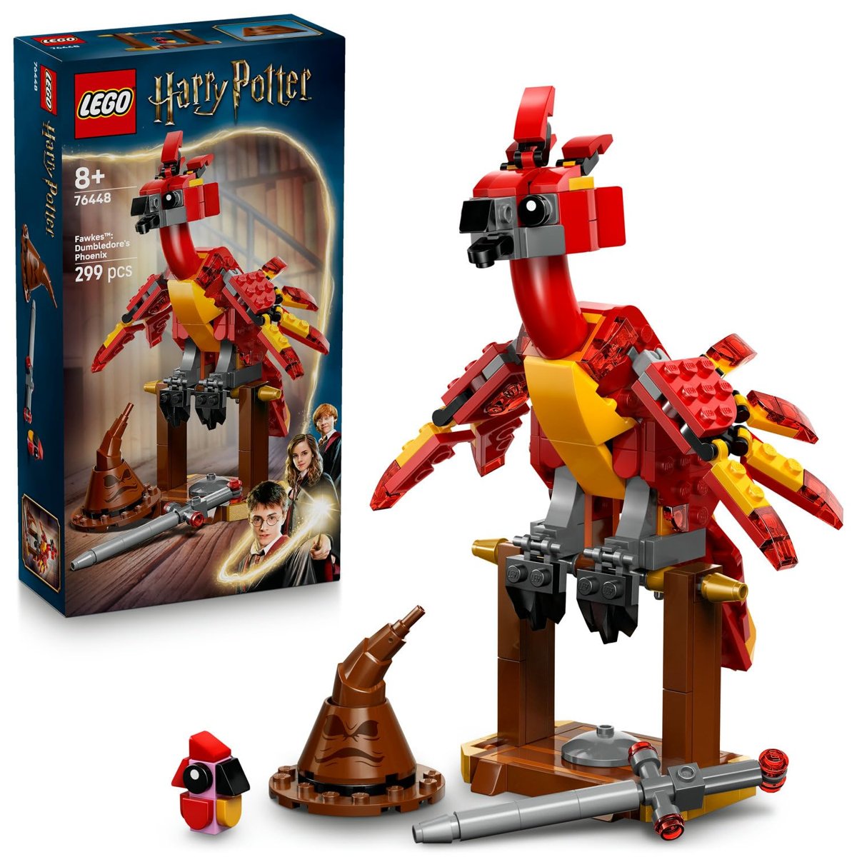 LEGO Harry Potter Fawkes: Dumbledore’un Anka Kuşu 76448-8 Yaş Üzeri Kız ve Erkek Çocuklar için Kavra