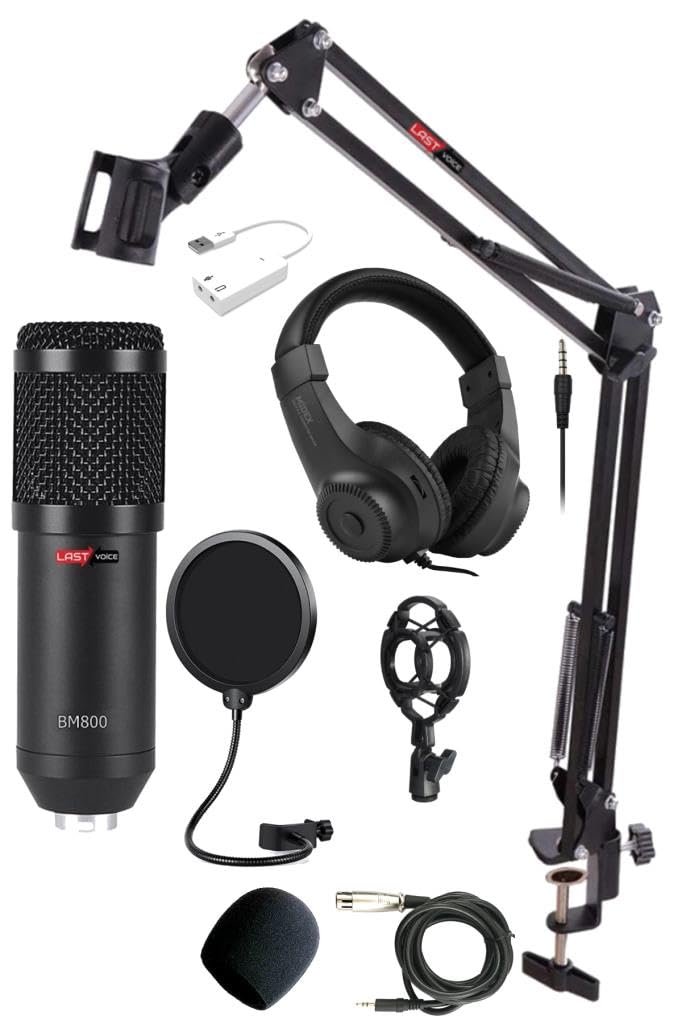 Lastvoice BM800K Mikrofon Seti (Stand Filtre 7.1 Ses Kartı Kulaklık)