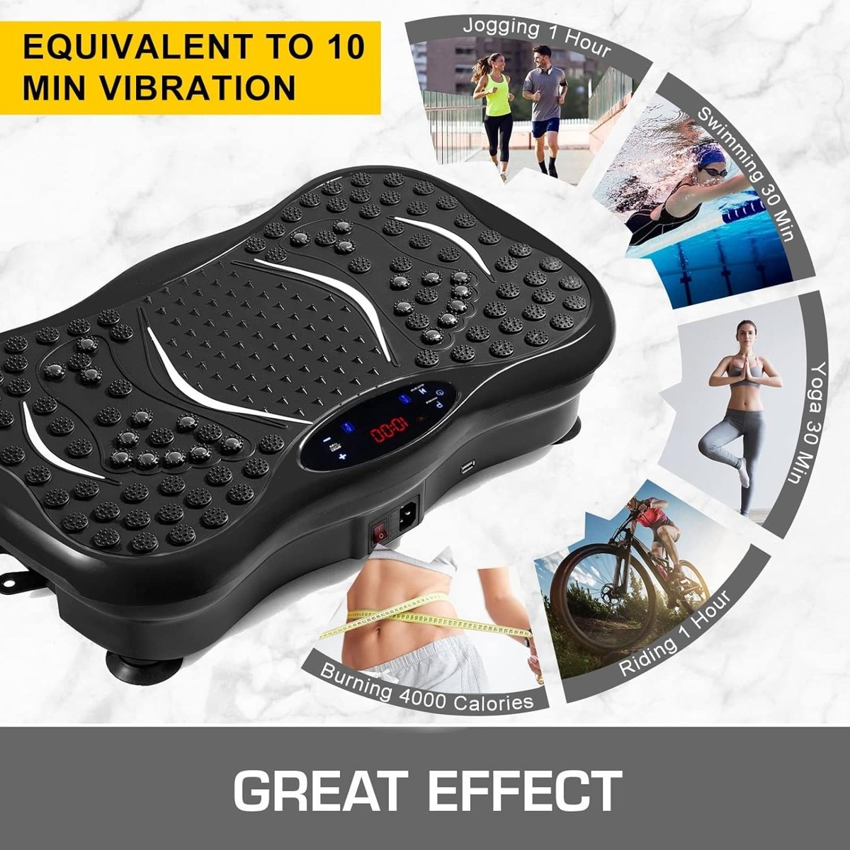 Valkyrie M570 Titreşimli Masaj ve Spor Aleti Vibrating Plate - 2x Direnç Lastiği - Bluetooth USB Bağlantı Speaker - Kumandalı