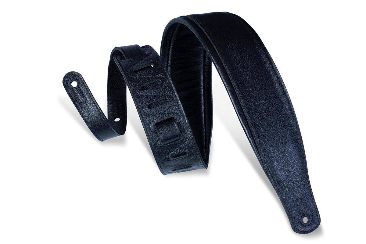 Levy's Leathers PM32-BLK gitar kayışı, deri, siyah